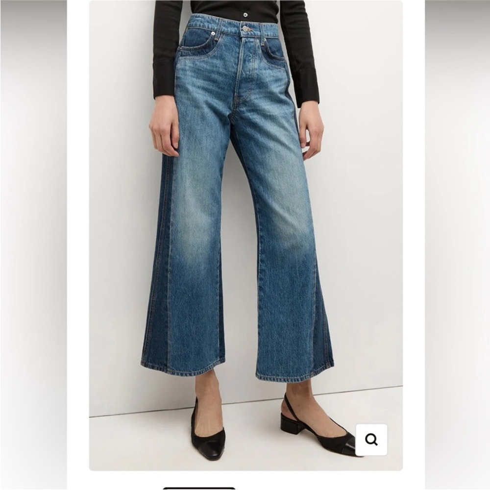 Veronica Beard Taylor Wide Leg Crop Jeans